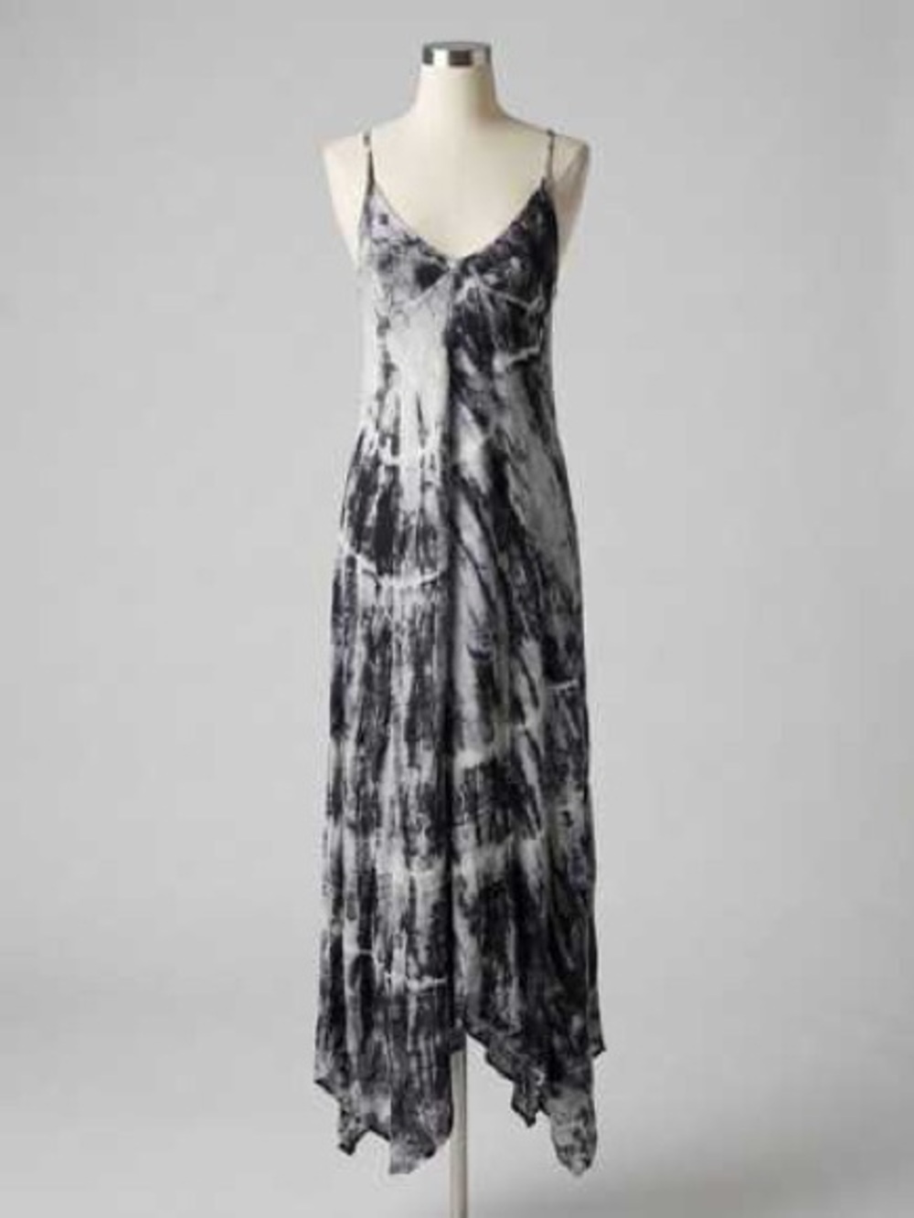Billabong Black & White Tie-Dye Asymmetrical Slip Dress